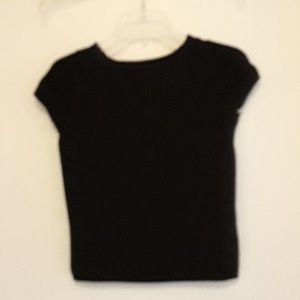 All black, sleeveless, lightweight, sweater